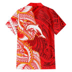 Dolphins Family Matching Summer Maxi Dress and Hawaiian Shirt Polynesian Tribal Tattoo Pacific Sport Art
