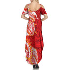 Dolphins Family Matching Summer Maxi Dress and Hawaiian Shirt Polynesian Tribal Tattoo Pacific Sport Art