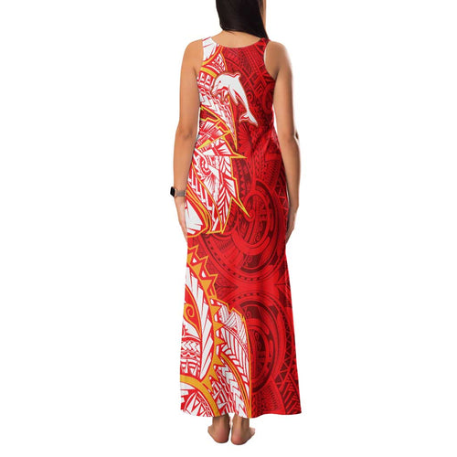 Dolphins Family Matching Tank Maxi Dress and Hawaiian Shirt Polynesian Tribal Tattoo Pacific Sport Art