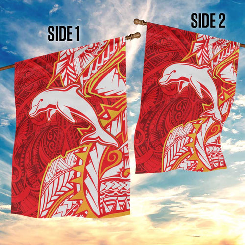 Dolphins Garden Flag Polynesian Tribal Tattoo Pacific Sport Art