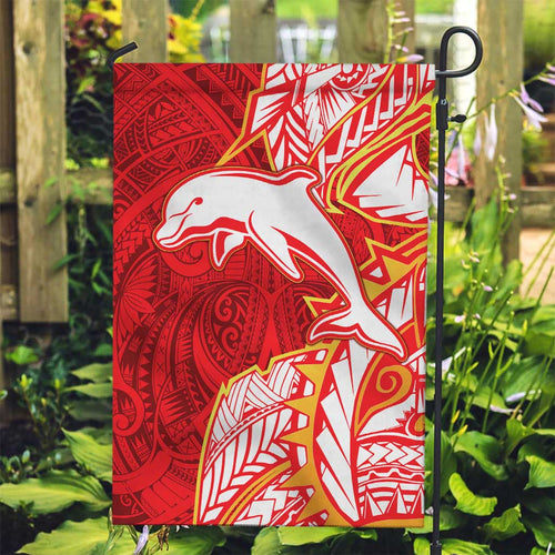 Dolphins Garden Flag Polynesian Tribal Tattoo Pacific Sport Art