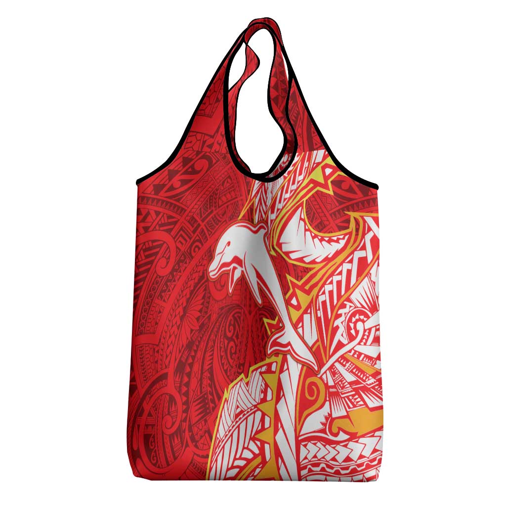 Dolphins Grocery Bag Polynesian Tribal Tattoo Pacific Sport Art