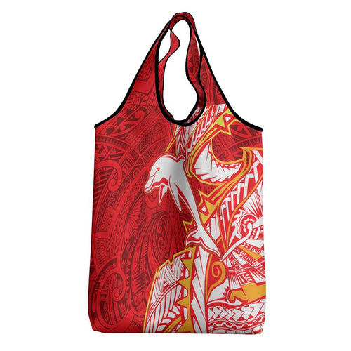 Dolphins Grocery Bag Polynesian Tribal Tattoo Pacific Sport Art