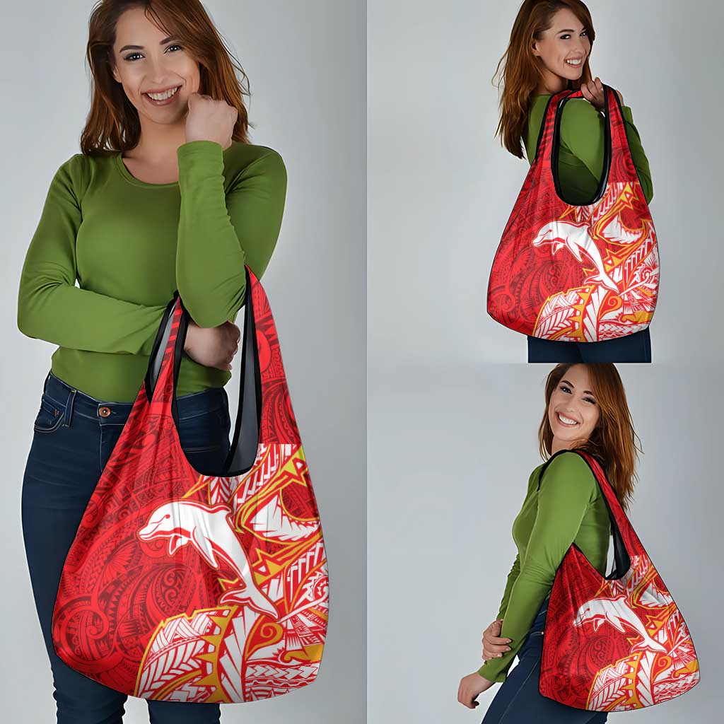 Dolphins Grocery Bag Polynesian Tribal Tattoo Pacific Sport Art