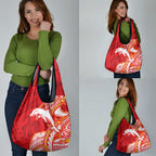 Dolphins Grocery Bag Polynesian Tribal Tattoo Pacific Sport Art