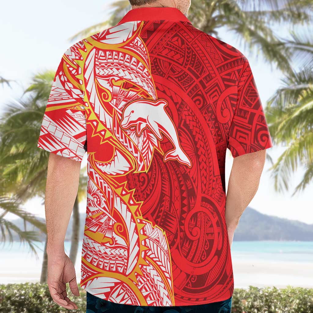 Dolphins Hawaiian Shirt Polynesian Tribal Tattoo Pacific Sport Art