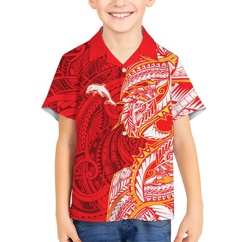 Dolphins Hawaiian Shirt Polynesian Tribal Tattoo Pacific Sport Art