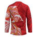 Dolphins Hockey Jersey Polynesian Tribal Tattoo Pacific Sport Art