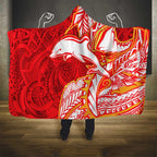 Dolphins Hooded Blanket Polynesian Tribal Tattoo Pacific Sport Art