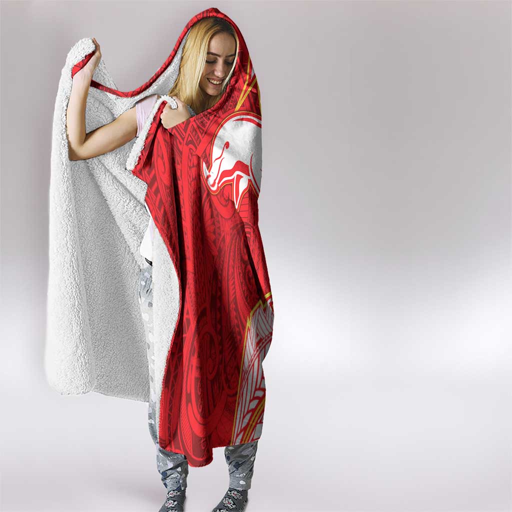 Dolphins Hooded Blanket Polynesian Tribal Tattoo Pacific Sport Art