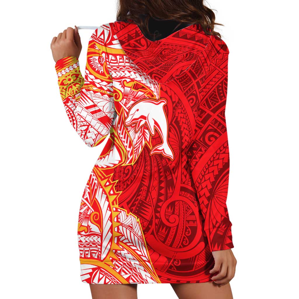 Dolphins Hoodie Dress Polynesian Tribal Tattoo Pacific Sport Art