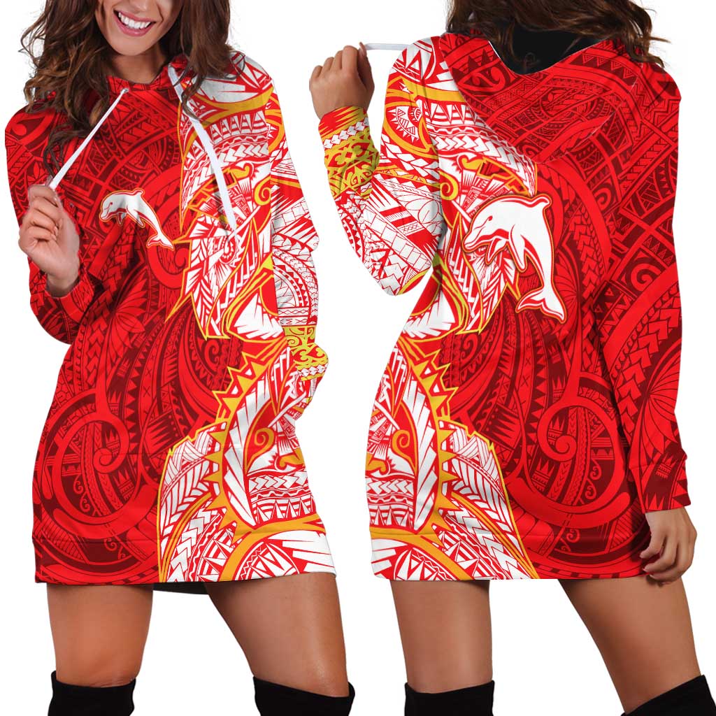 Dolphins Hoodie Dress Polynesian Tribal Tattoo Pacific Sport Art