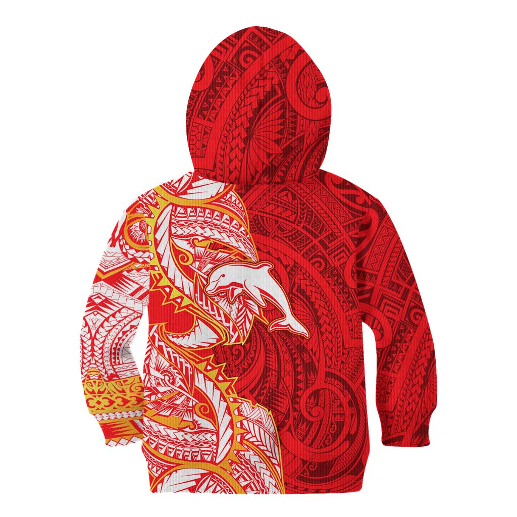 Dolphins Kid Hoodie Polynesian Tribal Tattoo Pacific Sport Art