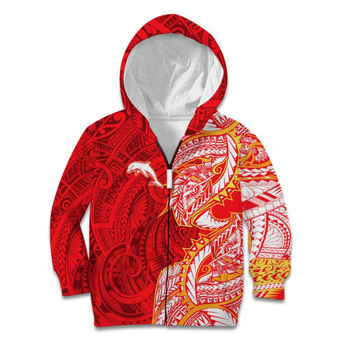 Dolphins Kid Hoodie Polynesian Tribal Tattoo Pacific Sport Art