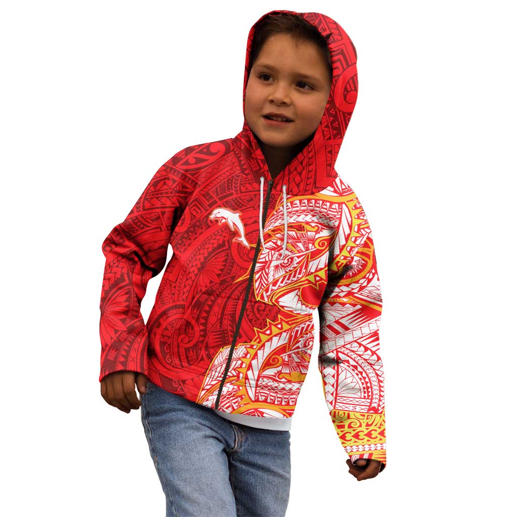 Dolphins Kid Hoodie Polynesian Tribal Tattoo Pacific Sport Art