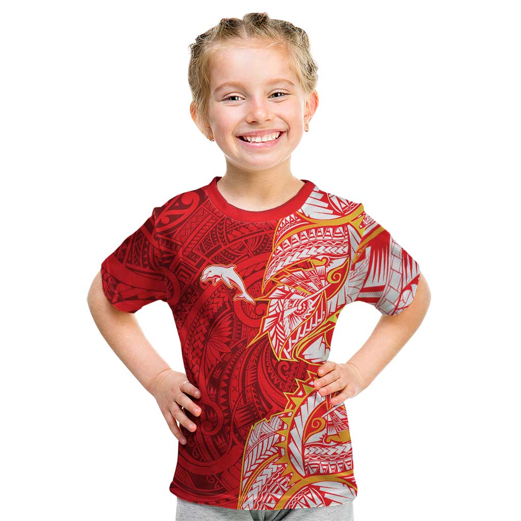 Dolphins Kid T Shirt Polynesian Tribal Tattoo Pacific Sport Art