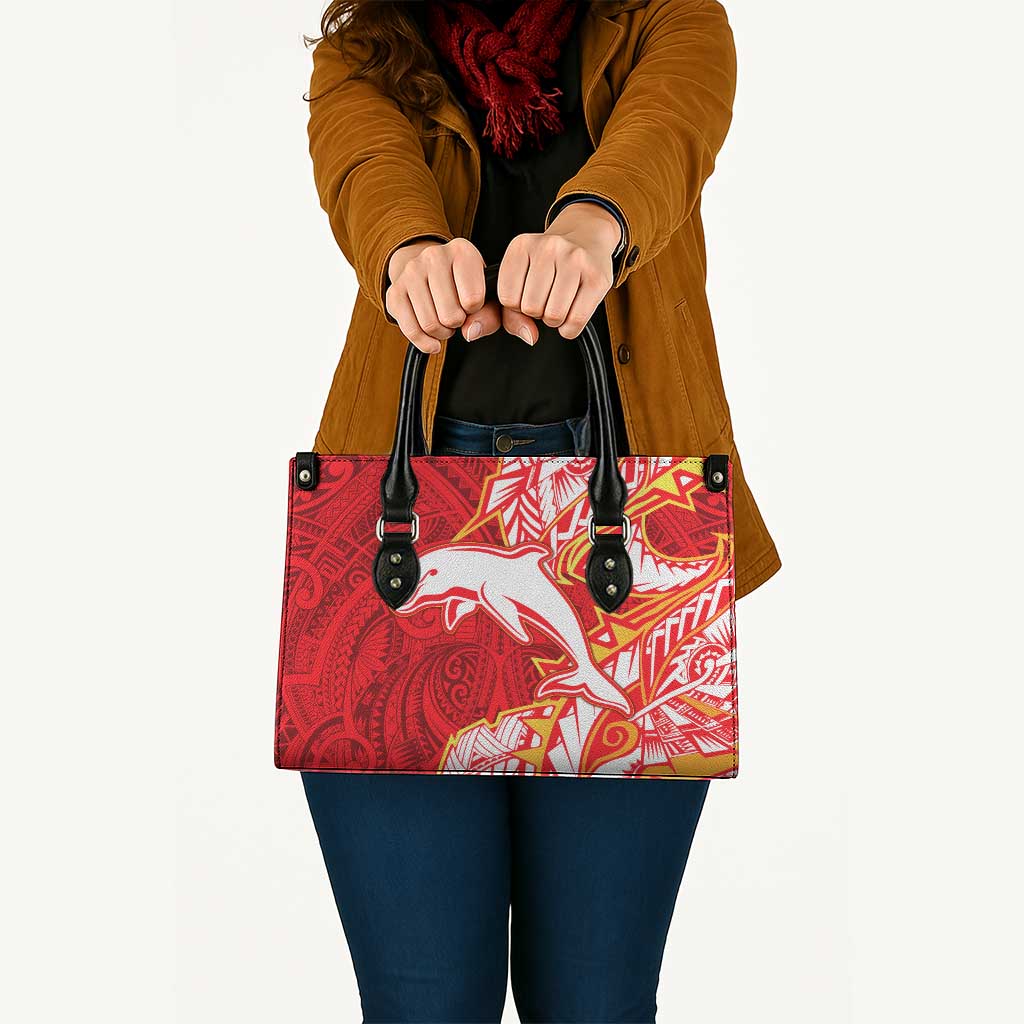 Dolphins Leather Bag Polynesian Tribal Tattoo Pacific Sport Art