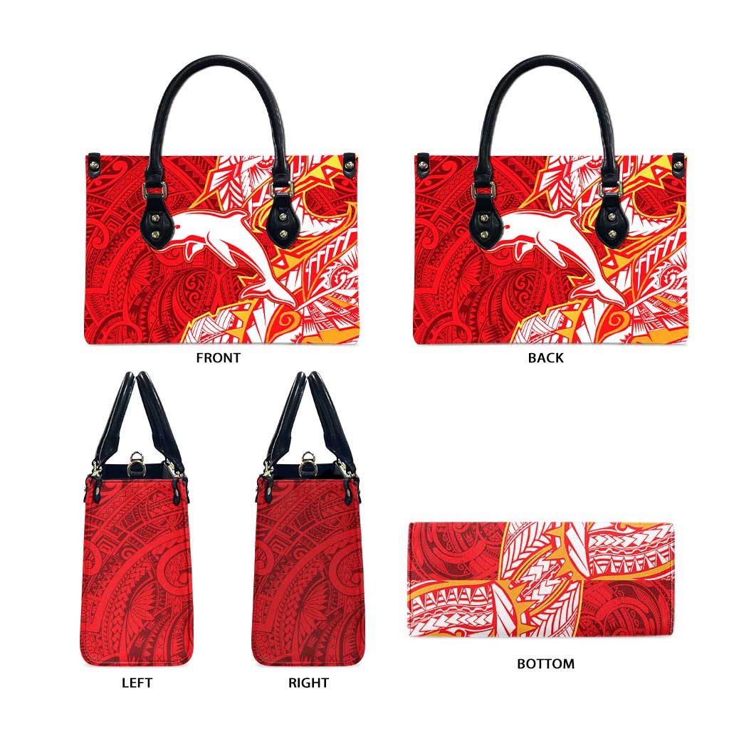 Dolphins Leather Bag Polynesian Tribal Tattoo Pacific Sport Art
