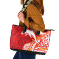 Dolphins Leather Tote Bag Polynesian Tribal Tattoo Pacific Sport Art
