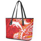 Dolphins Leather Tote Bag Polynesian Tribal Tattoo Pacific Sport Art