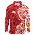 Dolphins Long Sleeve Polo Shirt Polynesian Tribal Tattoo Pacific Sport Art