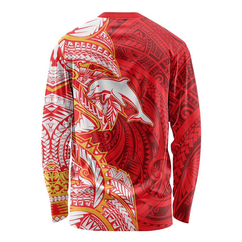 Dolphins Long Sleeve Shirt Polynesian Tribal Tattoo Pacific Sport Art