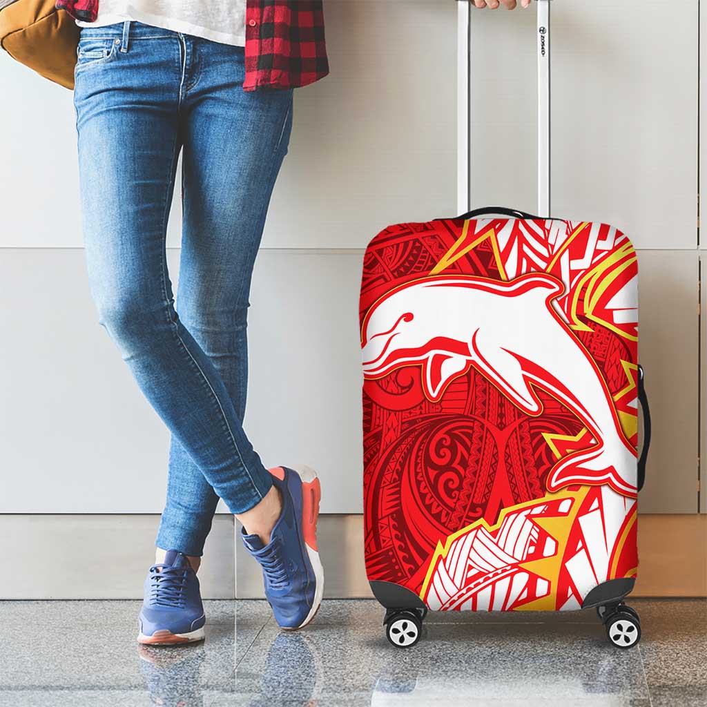 Dolphins Luggage Cover Polynesian Tribal Tattoo Pacific Sport Art