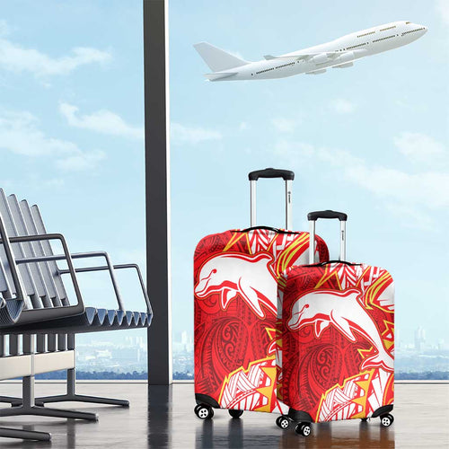 Dolphins Luggage Cover Polynesian Tribal Tattoo Pacific Sport Art