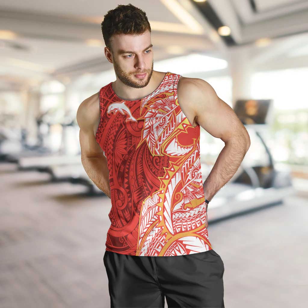 Dolphins Men Tank Top Polynesian Tribal Tattoo Pacific Sport Art