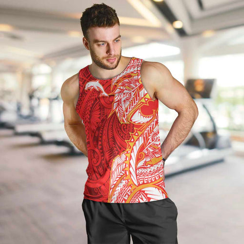 Dolphins Men Tank Top Polynesian Tribal Tattoo Pacific Sport Art