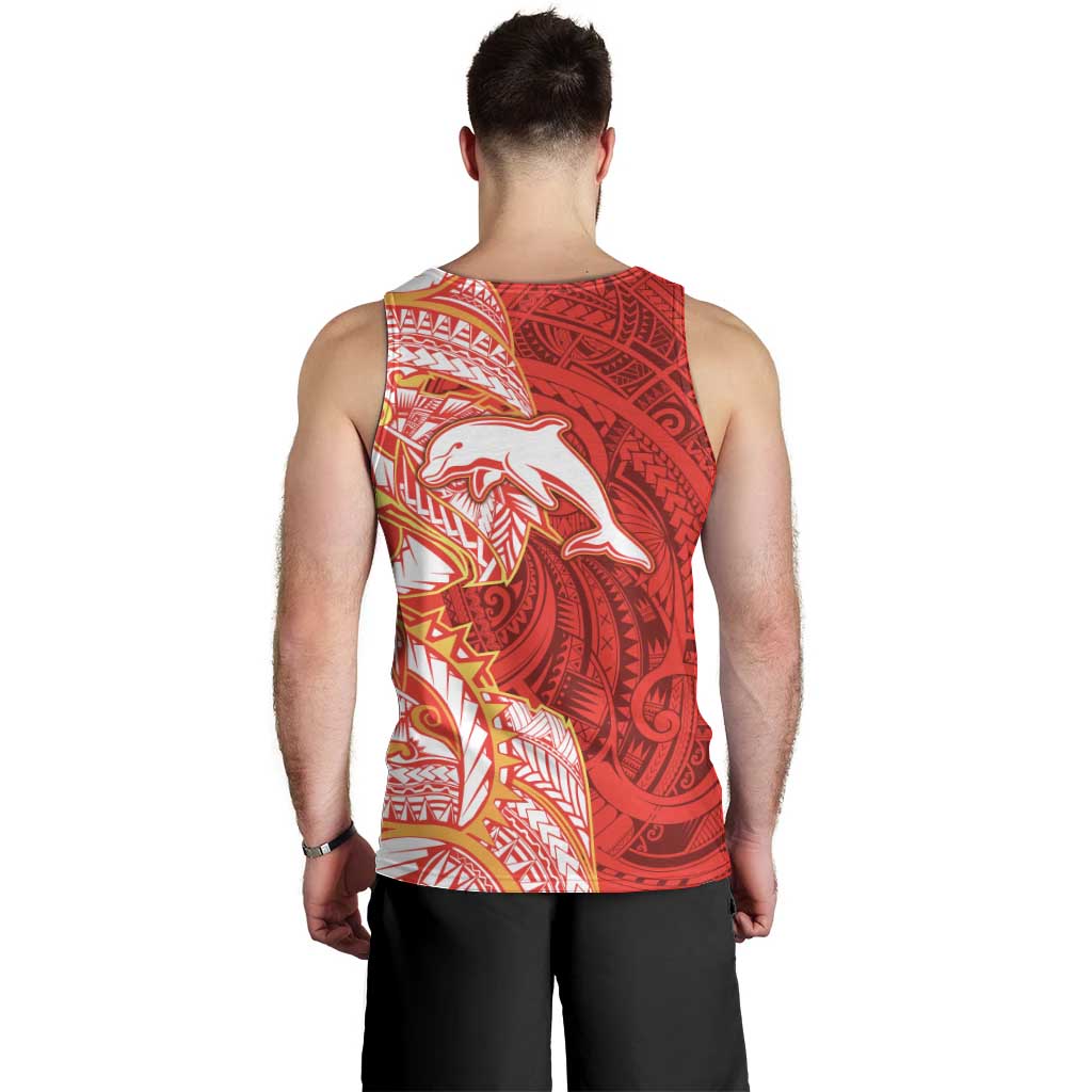 Dolphins Men Tank Top Polynesian Tribal Tattoo Pacific Sport Art