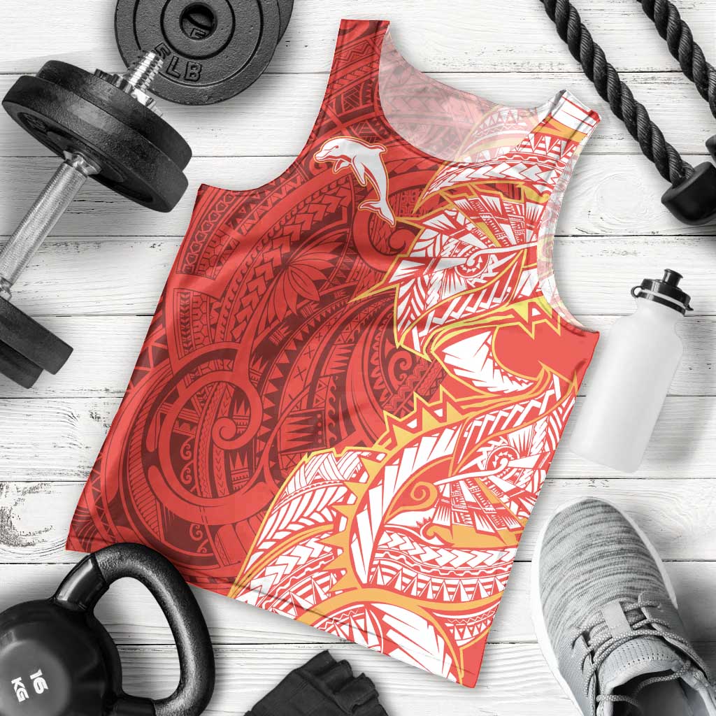 Dolphins Men Tank Top Polynesian Tribal Tattoo Pacific Sport Art