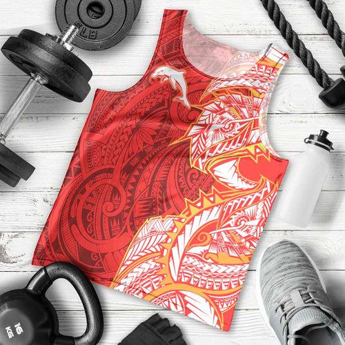 Dolphins Men Tank Top Polynesian Tribal Tattoo Pacific Sport Art