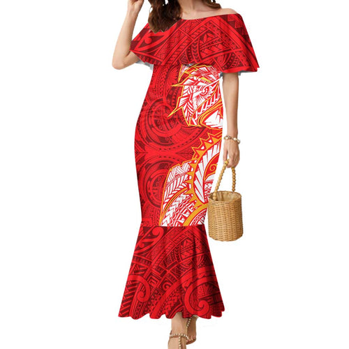Dolphins Mermaid Dress Polynesian Tribal Tattoo Pacific Sport Art