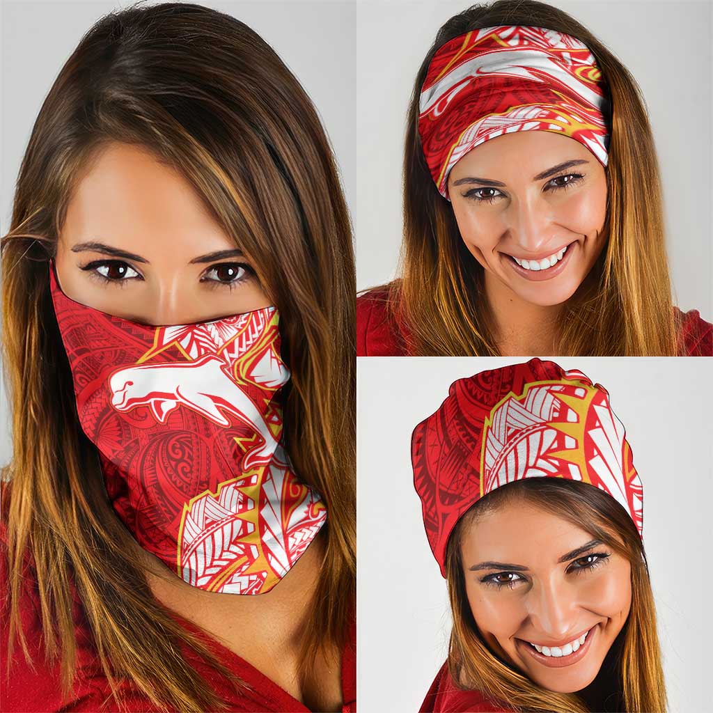Dolphins Neck Gaiter Polynesian Tribal Tattoo Pacific Sport Art