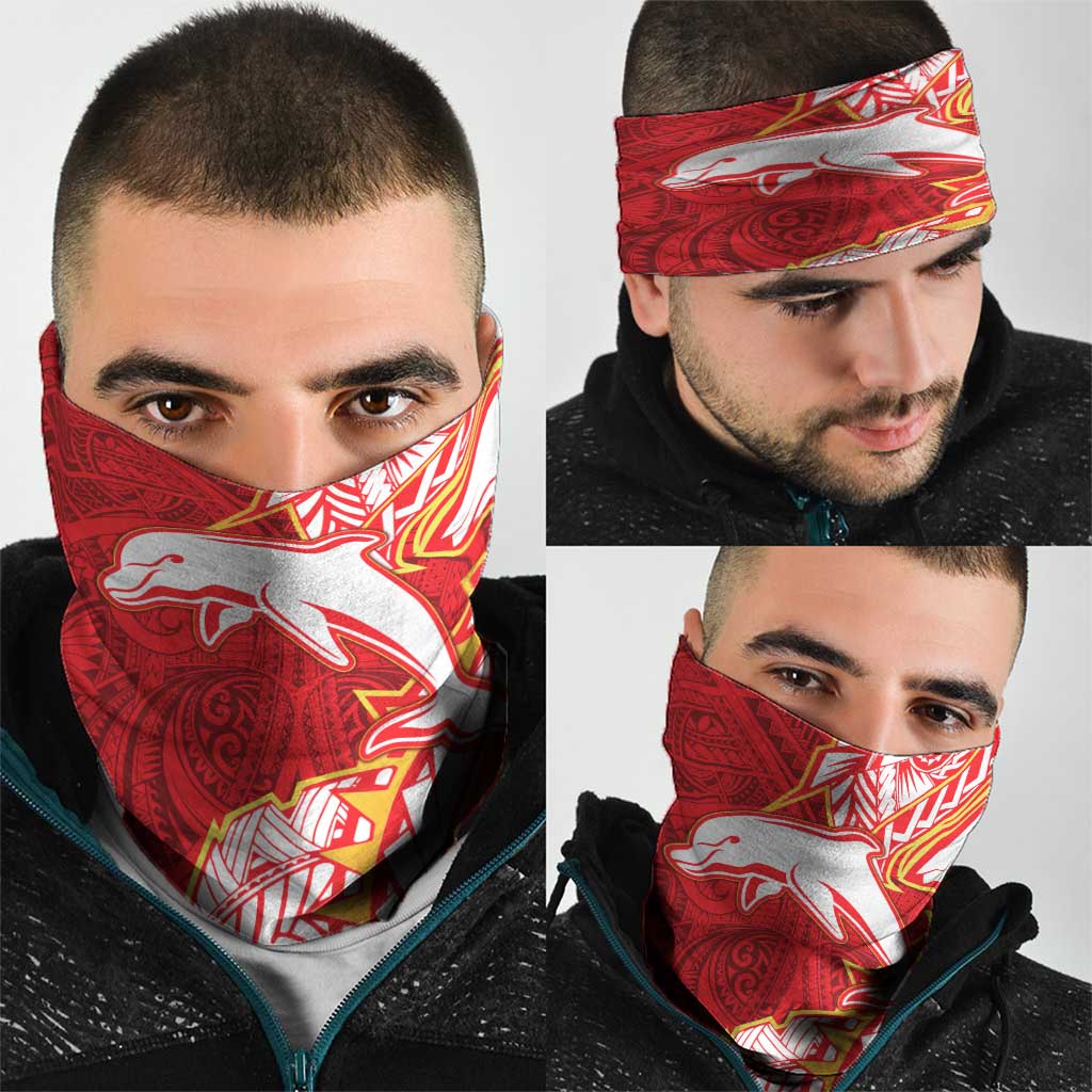 Dolphins Neck Gaiter Polynesian Tribal Tattoo Pacific Sport Art