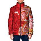 Dolphins Padded Jacket Polynesian Tribal Tattoo Pacific Sport Art