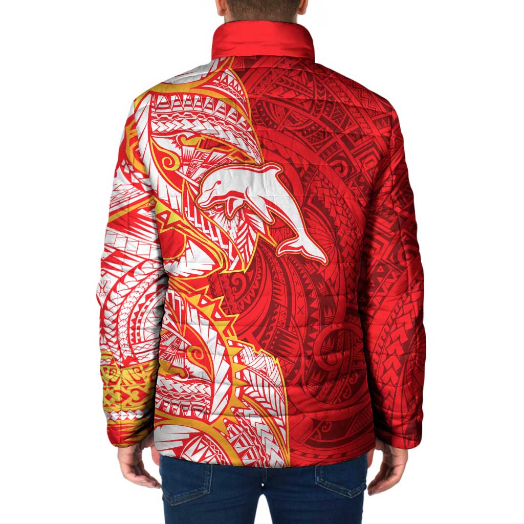 Dolphins Padded Jacket Polynesian Tribal Tattoo Pacific Sport Art