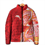 Dolphins Padded Jacket Polynesian Tribal Tattoo Pacific Sport Art