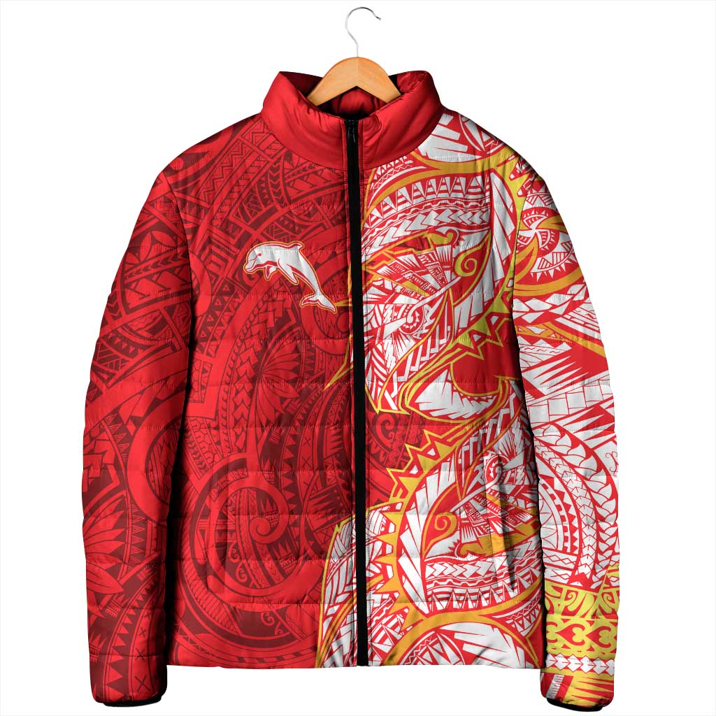 Dolphins Padded Jacket Polynesian Tribal Tattoo Pacific Sport Art