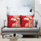 Dolphins Pillow Cover Polynesian Tribal Tattoo Pacific Sport Art