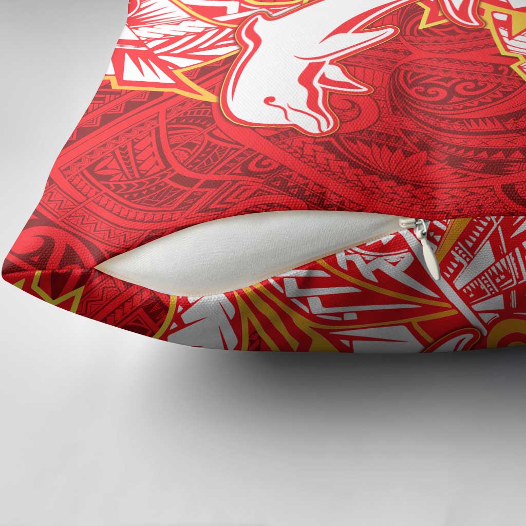 Dolphins Pillow Cover Polynesian Tribal Tattoo Pacific Sport Art