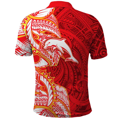 Dolphins Polo Shirt Polynesian Tribal Tattoo Pacific Sport Art