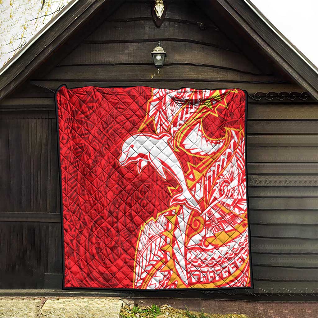 Dolphins Quilt Polynesian Tribal Tattoo Pacific Sport Art