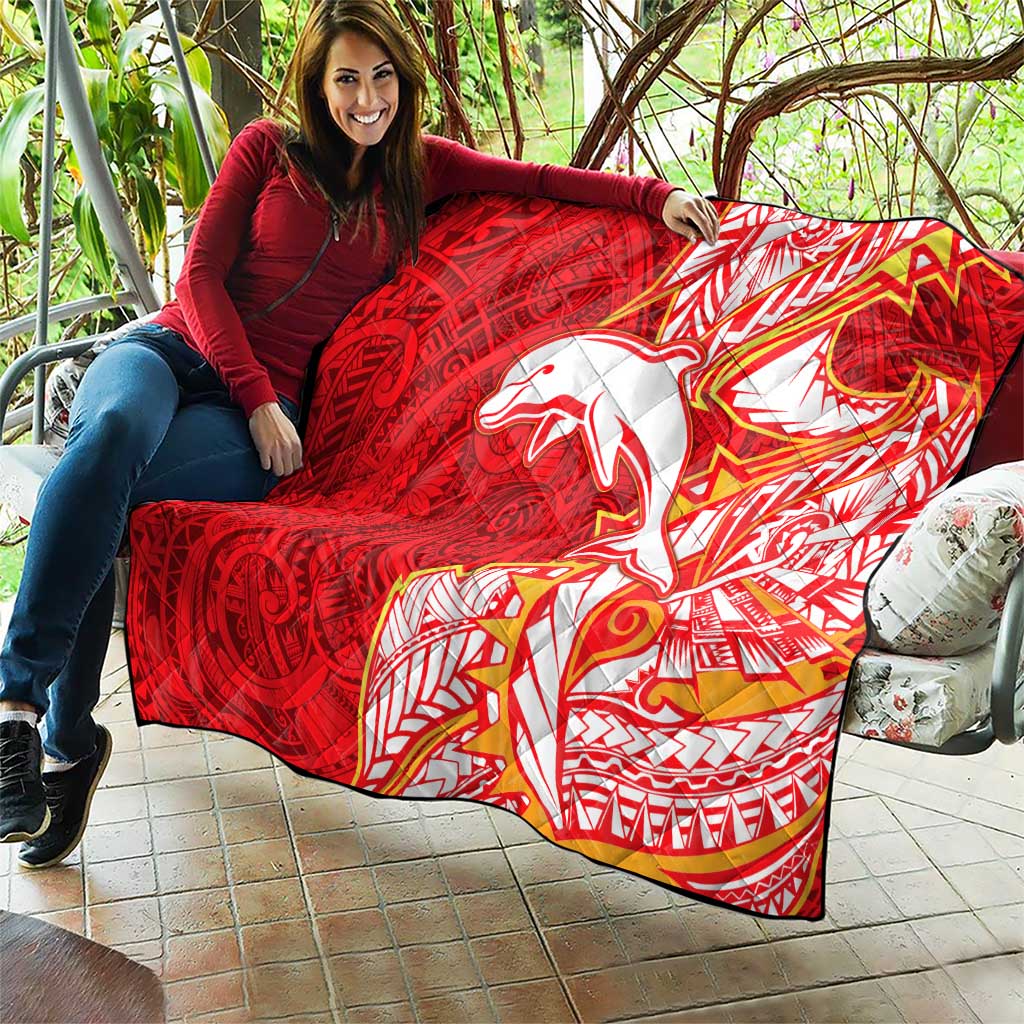 Dolphins Quilt Polynesian Tribal Tattoo Pacific Sport Art