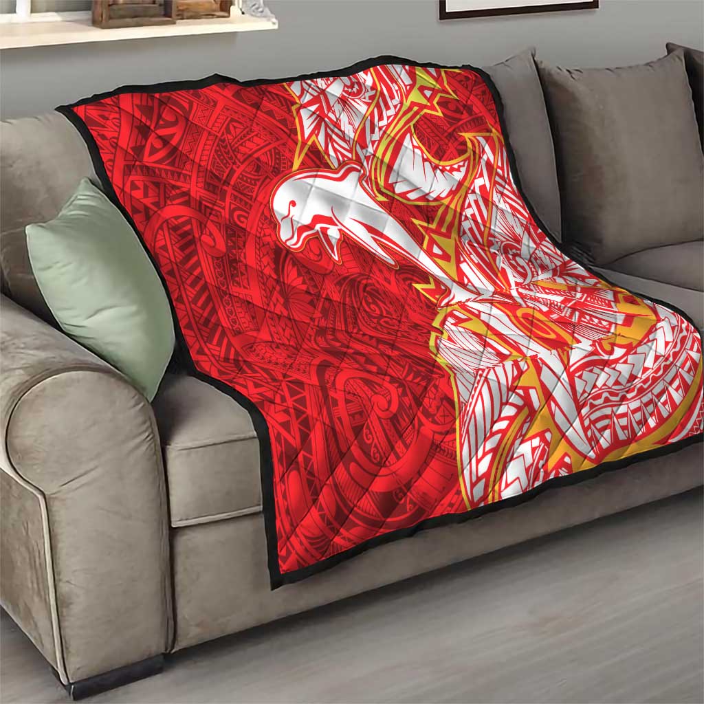 Dolphins Quilt Polynesian Tribal Tattoo Pacific Sport Art