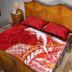 Dolphins Quilt Bed Set Polynesian Tribal Tattoo Pacific Sport Art