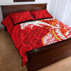 Dolphins Quilt Bed Set Polynesian Tribal Tattoo Pacific Sport Art