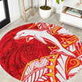 Dolphins Round Carpet Polynesian Tribal Tattoo Pacific Sport Art