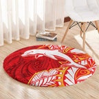Dolphins Round Carpet Polynesian Tribal Tattoo Pacific Sport Art